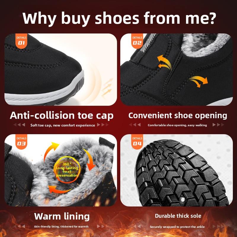 Winter Women Boots Outdoor Snow Boots Warm Lightweight Cotton Boot Non-slip Hiking Walking Shoes Fur Comfortable Women Ankle Boo