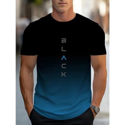 T-shirt estiva casual con stampa grafica per uomo - manica corta girocollo leggermente elasticizzata con stampa all over - perfetta per le attività all'aperto