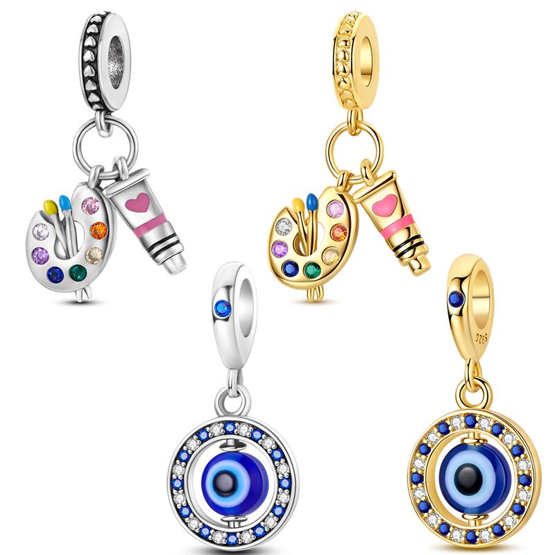 Copper Traveling Passport Charms Bead Cz Zirconium Bear Blue Elephant Love Dangle Fit Original Bracelet Diy Jewelry