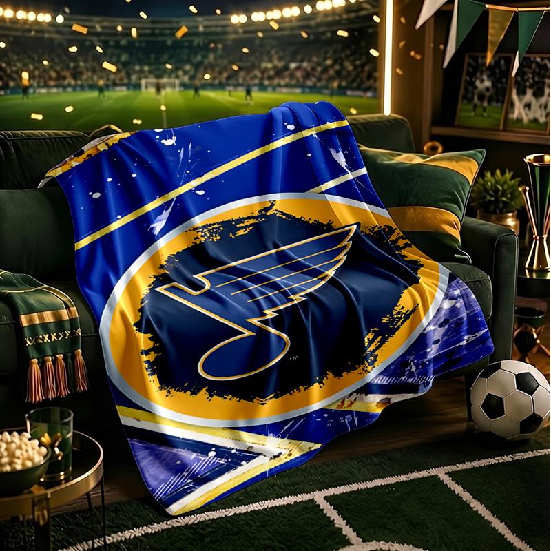 Louis Blues Eishockey Team Wirft Decke Flanelldecken Plüsch für Sofa Bett Geschenke für Männer Frauen Reise Picknickdecke Weihnachtsgeschenke für Fans