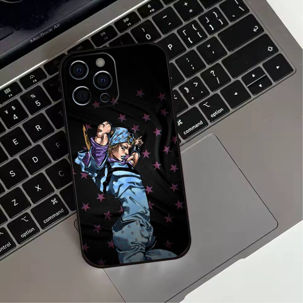 Johnny Joestar J-Jojo Phone Case For iPhone 17,16,15,14,13,12,11 Plus,Pro Max,XS,Soft Silicone Black Cover