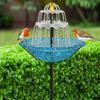 Solar Bird Bath Fountain for Outside Cascading Fountain Bird Bath with Metal Stake Stand