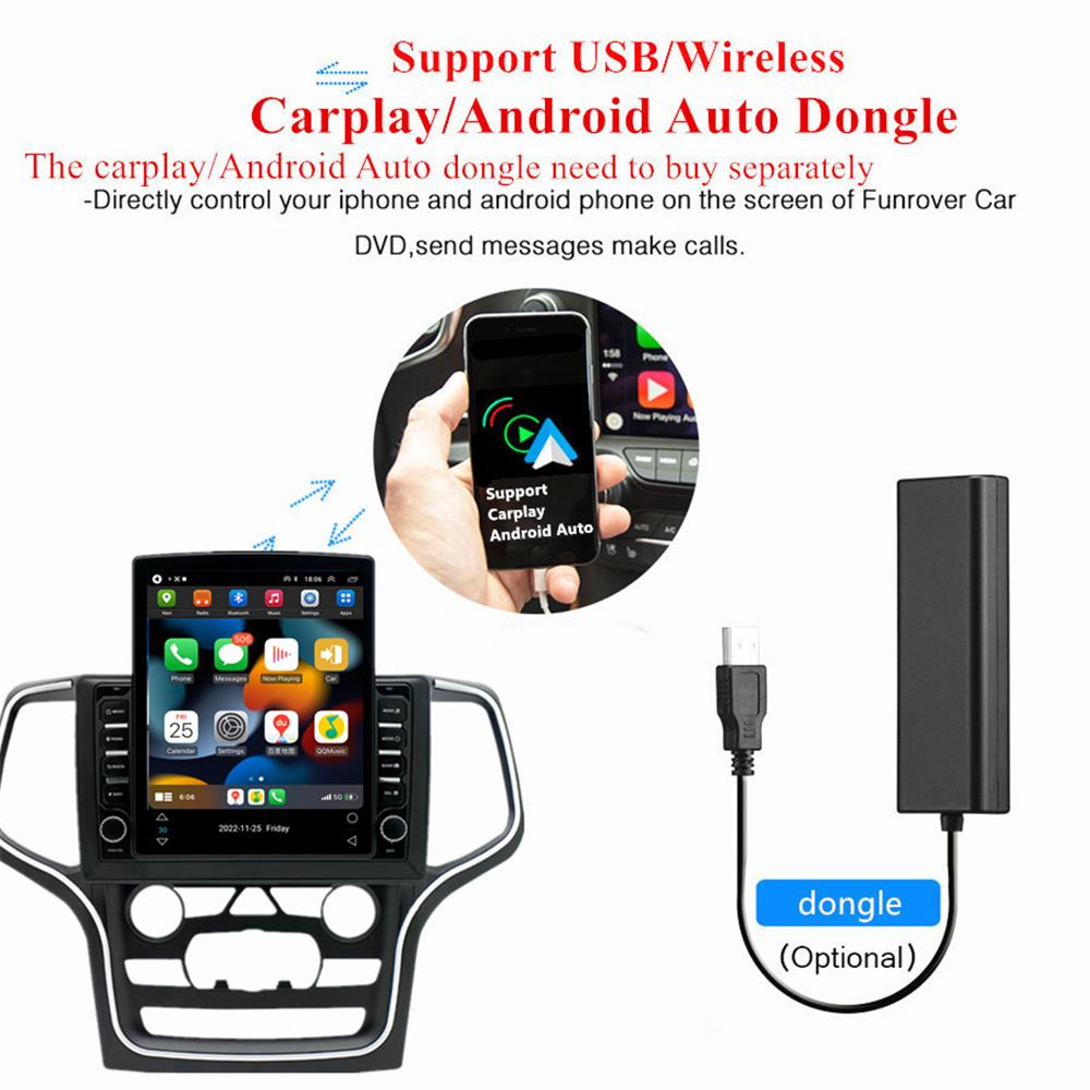 For 2014-22 Jeep Grand Cherokee 9.7'' Vertical Stereo Radio Android 12 GPS Navi