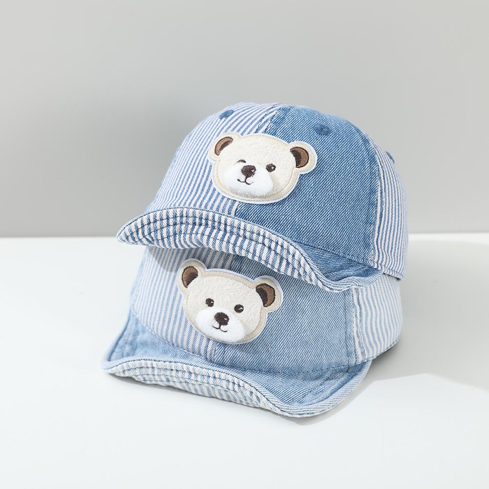 Autumn Baby Boys Baseball Caps Lovely Cartoon Bear Hats for Children Outdoor Sunshade Kids Cap 6-18M