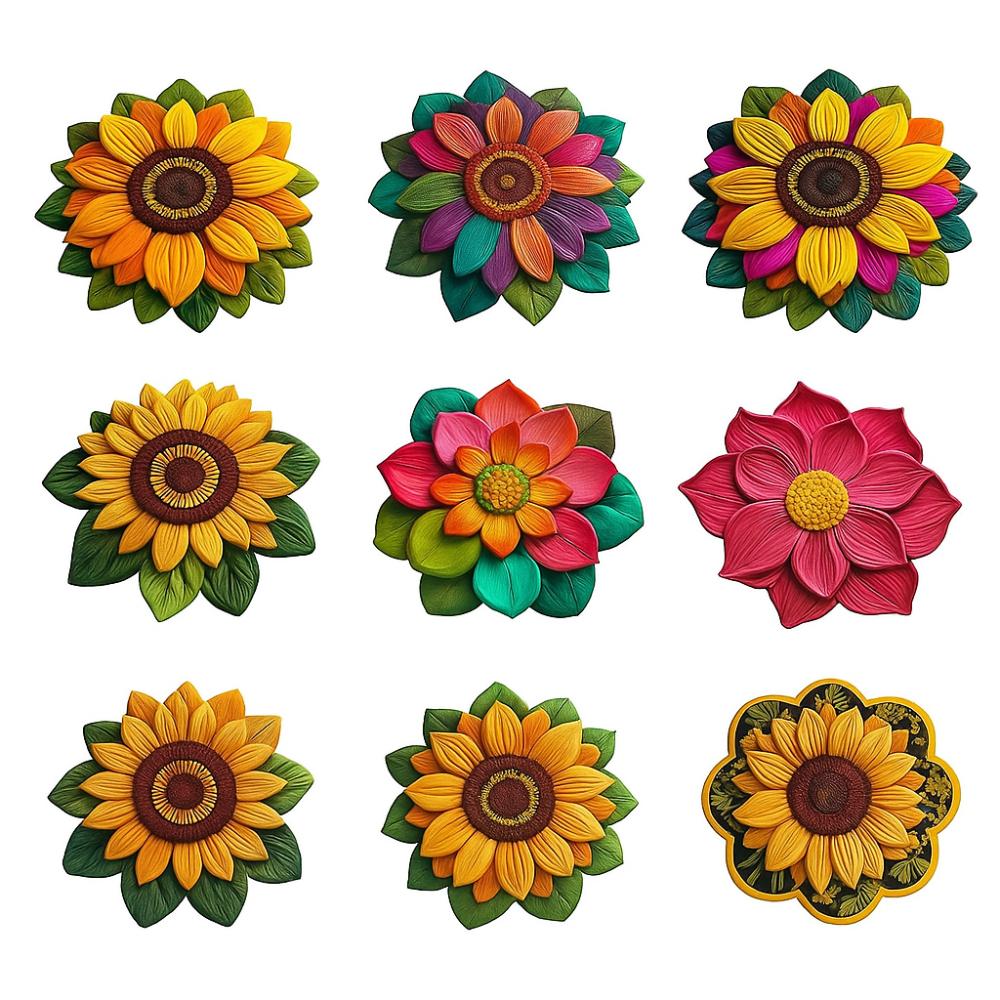 Special-shaped Sunflower Carpet Soft Flower Carpet  for Living Room Tea Table Bedside