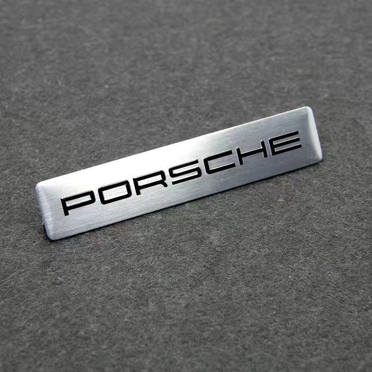 Autocollant Insigne de Marquage de Voiture en Aluminium 3D Décoration Personnalisée Carrosserie Coffre Fenêtre Autocollant Pour Porsche Emblème Accessoires Auto