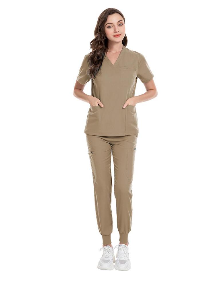 Unisex Short Sleeve Quick-Drying Scrub Suit for ICU Nurses - New Color, Elastic, Summer Wear.