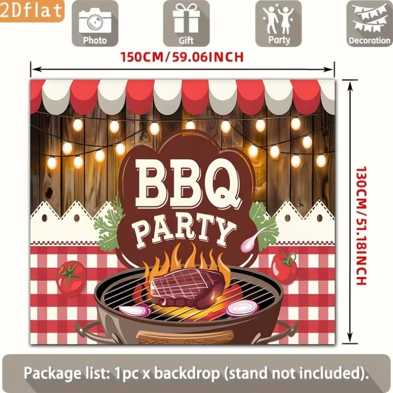 2D Plochá BBQ Mřížka Steak Pozadí Letní Grilování Párty Pozadí