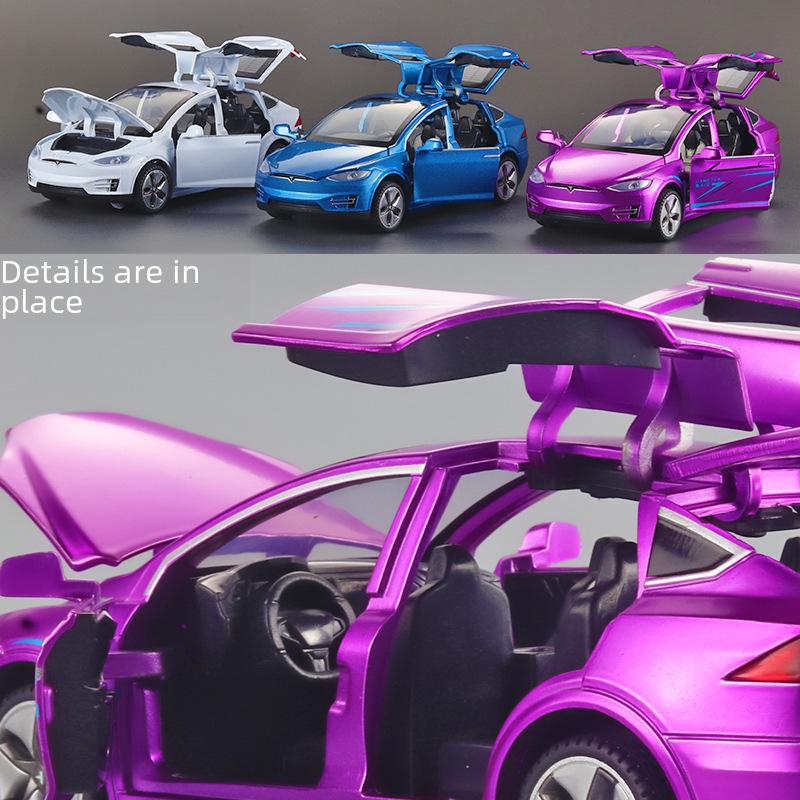 1:32 Tesla Model X Alloy Toy Car with Door Opening, Sound, and Light Features