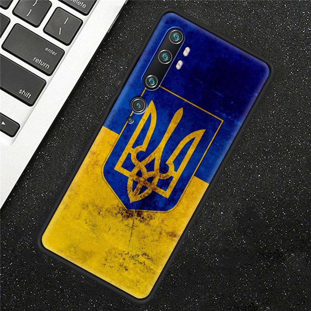 Ukraine Flag Painted Bling Case For Xiaomi Mi Poco X3 NFC M3 Pro Note 10 Lite 11 10T Pro 5G 9T Silicone Phone Coque Black Cover