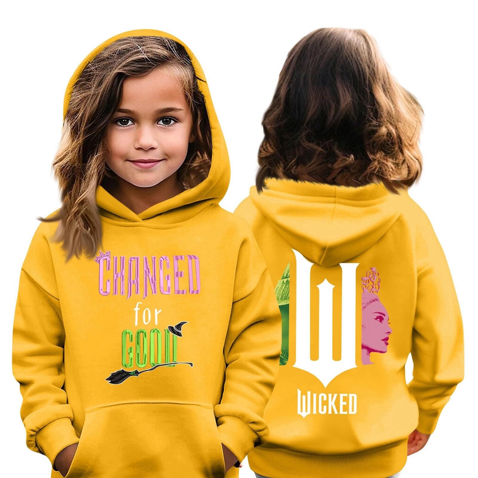 

Детская толстовка с капюшоном для мальчиков и девочек, модная толстовка с длинными рукавами и карманом, 3-14 лет 160 жёлтый