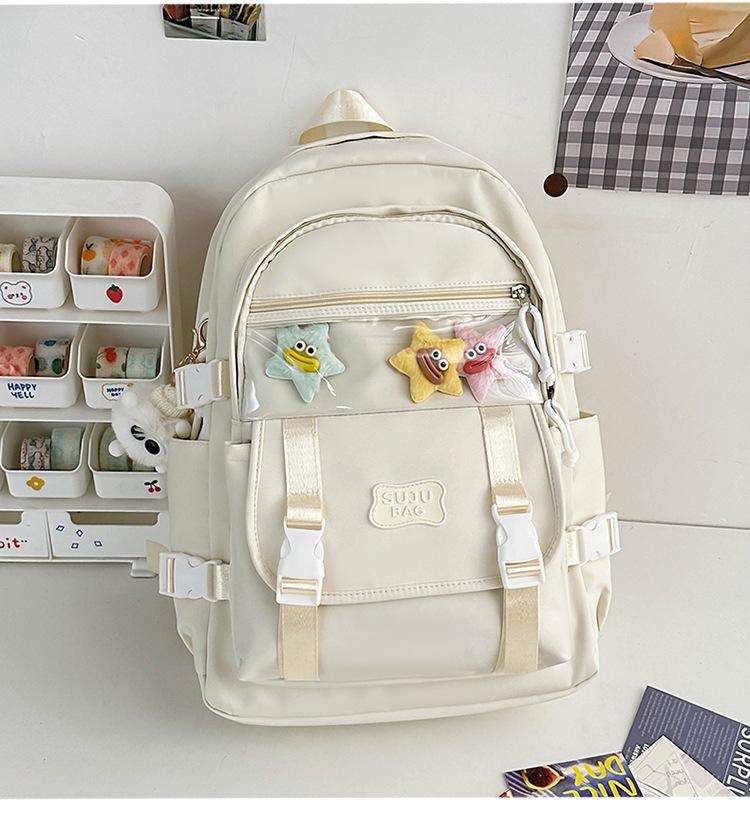 

Школьный рюкзак Женский Большой Вместимости Простой Универсальный Рюкзак Высокой Ценности Ученик Начальной Школы Ученик Средней Школы Ученик Старшей Школы Кампусный Рюкзак белый