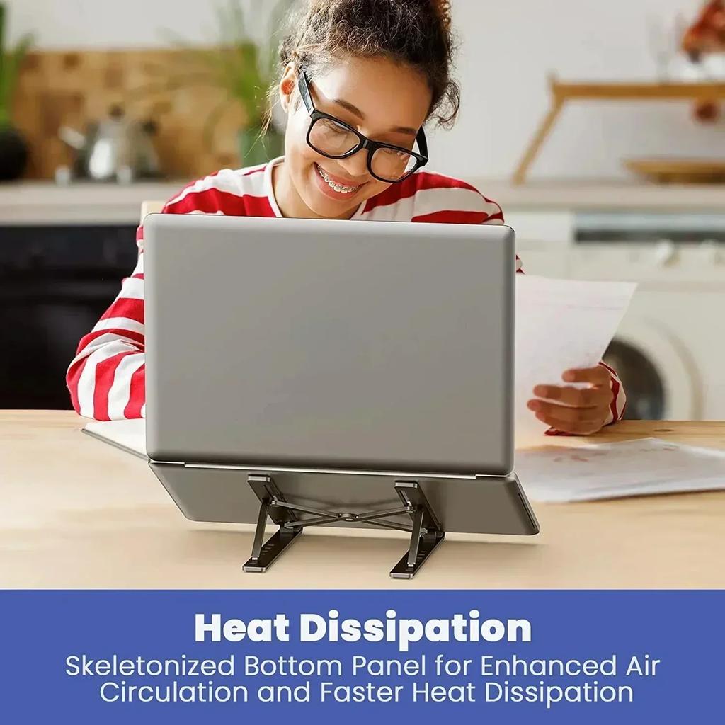 Portable Aluminum Laptop Stand - Foldable Holder for 10-15.6" MacBook/Xiaomi Notebooks (Accessory)