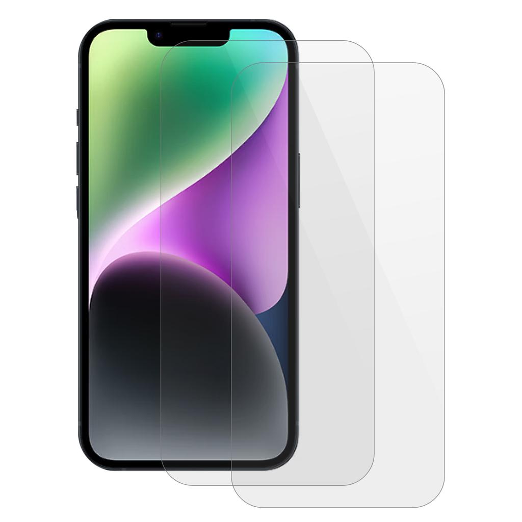 2Pcs For iPhone 15 Tempered Glass Film Thick Glue 0.25 Arc Edge Transparent Screen Protector