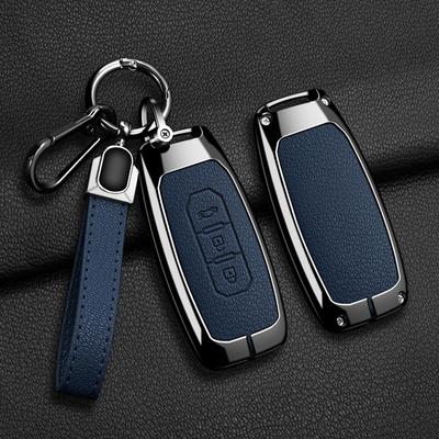 Zinc Alloy 3 Buttons Car Smart Key Cover Case Bag Fob Shell Holder For Ford Territory Ev Key Protector Keychain Accessories