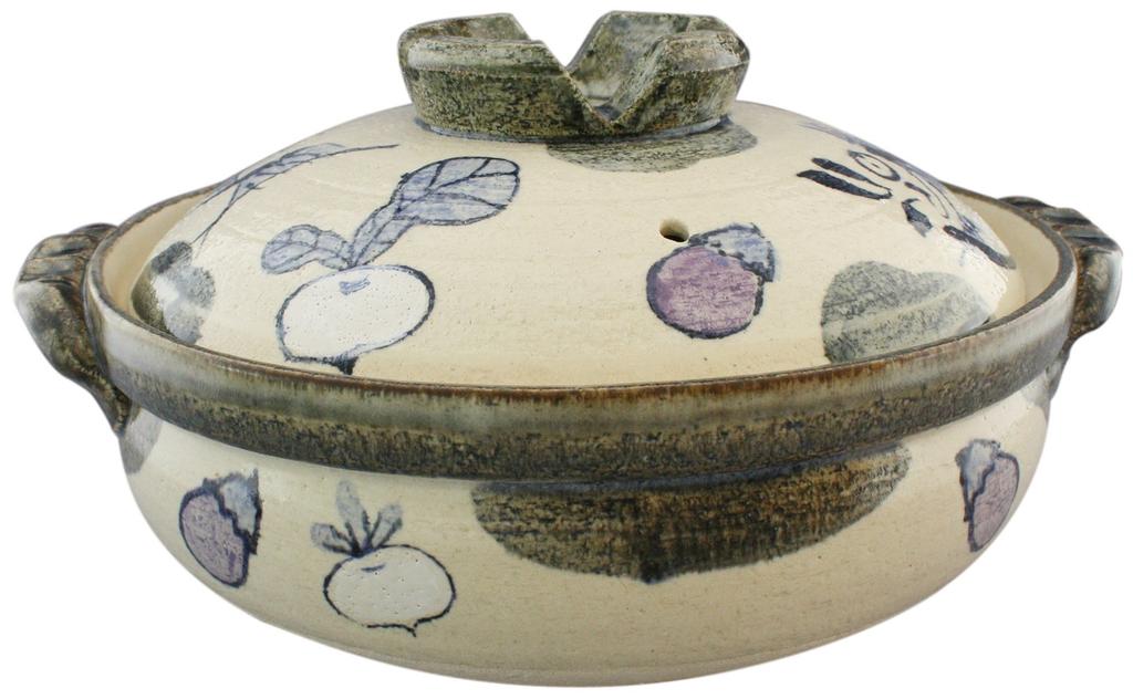 Santo Banko Ware Earthen Pot Fish and Vegetables 7 04243 For People No. (Deep Pot) 2-3