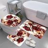 4Pcs Shower Curtain Set with Non-Slip Bath Mat, Toilet Lid Cover, Contour Rug & 12 Hooks, Bathroom