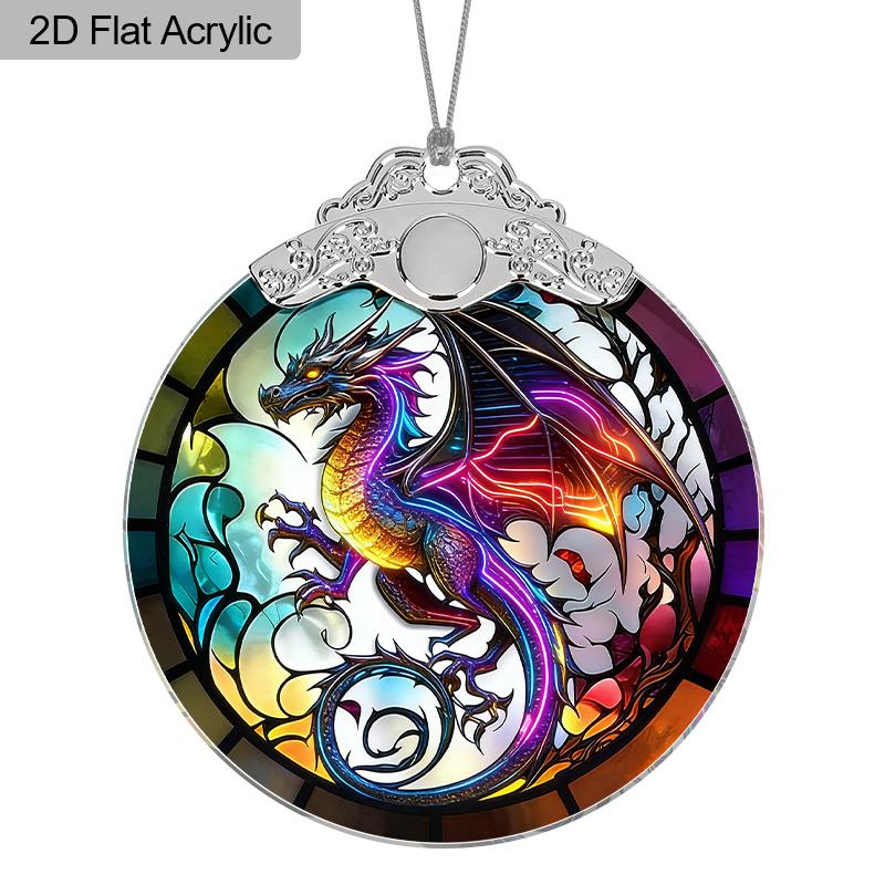 1 шт. Красочный акриловый ловец солнца «Дракон», Подвеска на зеркало заднего вида автомобиля и аксессуар-брелок для сумки, Подарок для друзей, сына 1pc