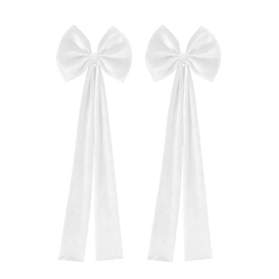 Christmas Chair Sashes Bows Large Velvet Chair Cover Back Tie Supplies for Christmas Banquet Home Wedding Event Holiday Party Decor