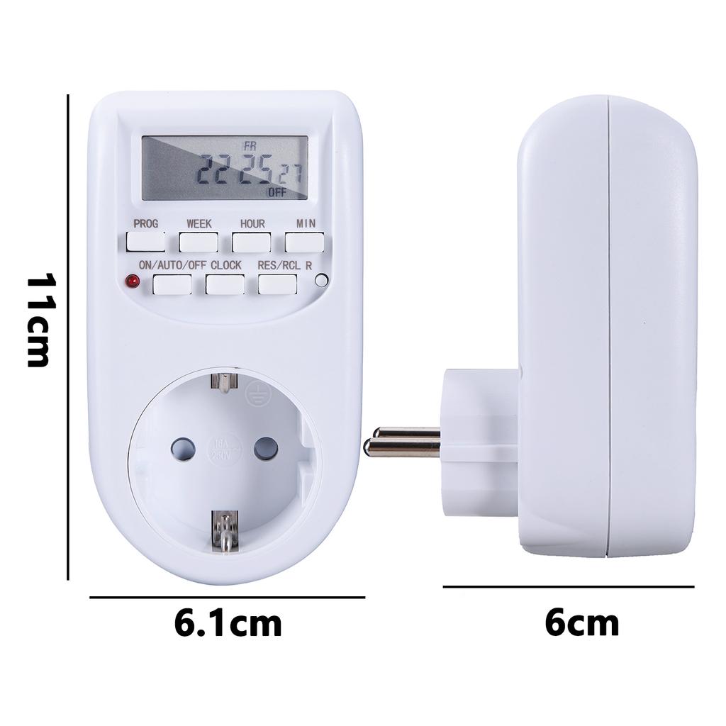 EU Plug Timer Switch Energy Saving Digital Kitchen Timer Week Hour Programmable Timing Socket 220V-240V 50Hz 2300W