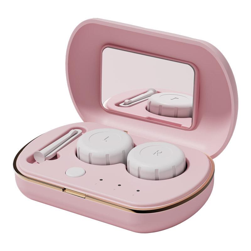 Compact Automatic Contact Lens Cleaner with Vibration Technology - Portable Storage for Colored Lenses