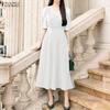 ZANZEA Women Casual V-Neck Summer Half Sleeve Long Dress