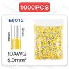 1000PCS Tubular Crimp Terminals Electrical Wire Cable Ferrules Connectors E0508 E7508 E1008 E1508 E2508 E4009 E6012 Ring Sleeve