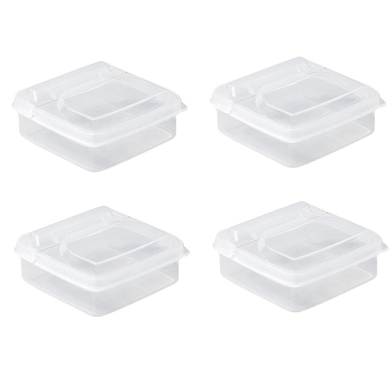 Sliced Cheese Container Food Grade Plastic Butter Block Fresh Storage Box with Flip Lid Refrigerator Garlic Onion Portion Box