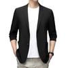 Men Blazer Solid Color Single-breasted Turndown Collar Jacket Spring Autumn Loose Suit Coat Streetwear