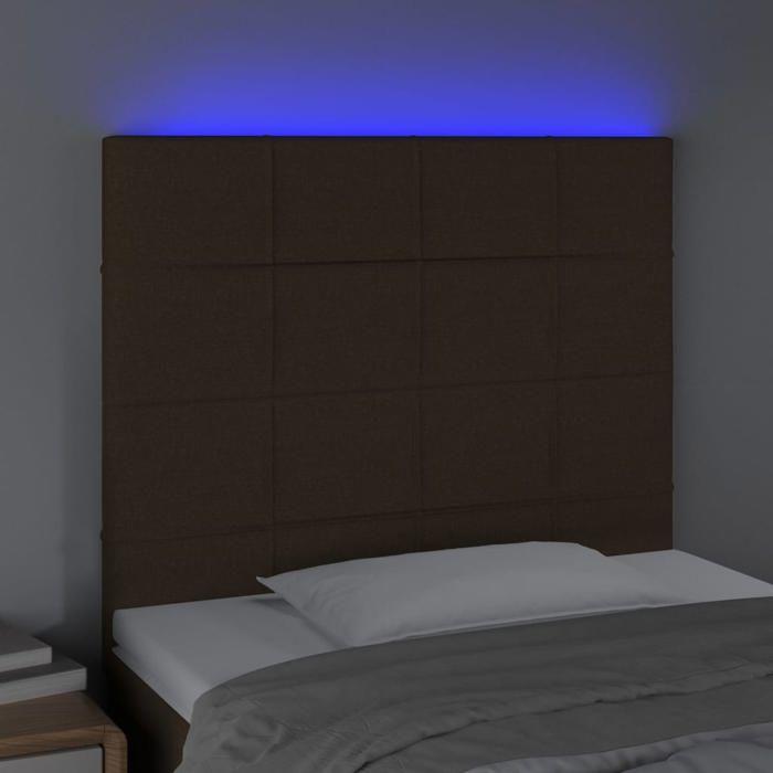 VidaXL LED Headboard Bedroom Furniture Single Bed Accessory Headboard Bed Frame Interior Dark Brown 3122409