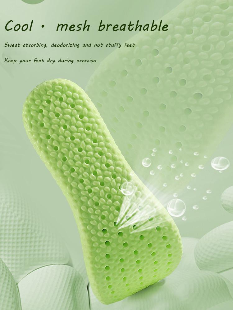 Wormwood Deodorant Insoles Soft Breathable Sport Cushioning Inserts For Men Women Boost Shoe Pads Mesh Can Cut Size Insole