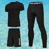 Mens UV Protection Rash Guard Set Long Sleeve Pants Short Swimwear Snorkeling Surfing Diving