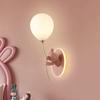 Children's Room LED Wall Light Pink Balloon Bear Wall Light Modern Warm Princess Room Nursery Girl Boy Bedroom Bedside Light