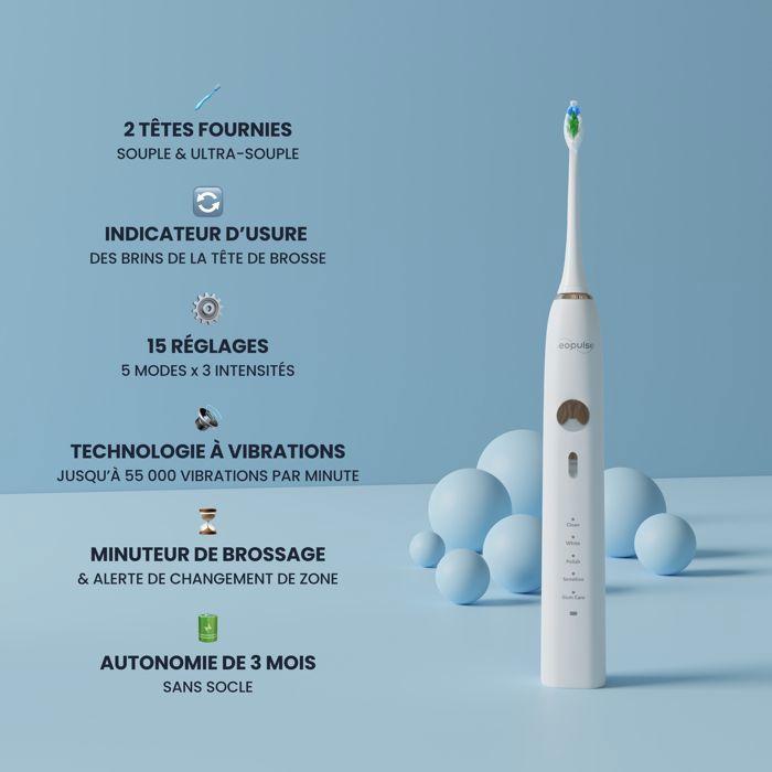Brosse à dents électrique - NEOPULSE - NEOSONIC - 50000 VPM - 15 modes - Blanc