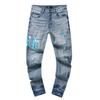 Moda Americana High Street Buco & Patch Trendy Retro Pantaloni Denim Dritti ami