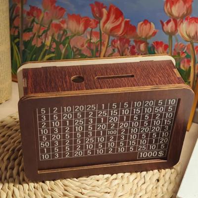 Salvadanaio in legno con pennarello contatore 1000/3000/10000 USD Salvadanaio moneta