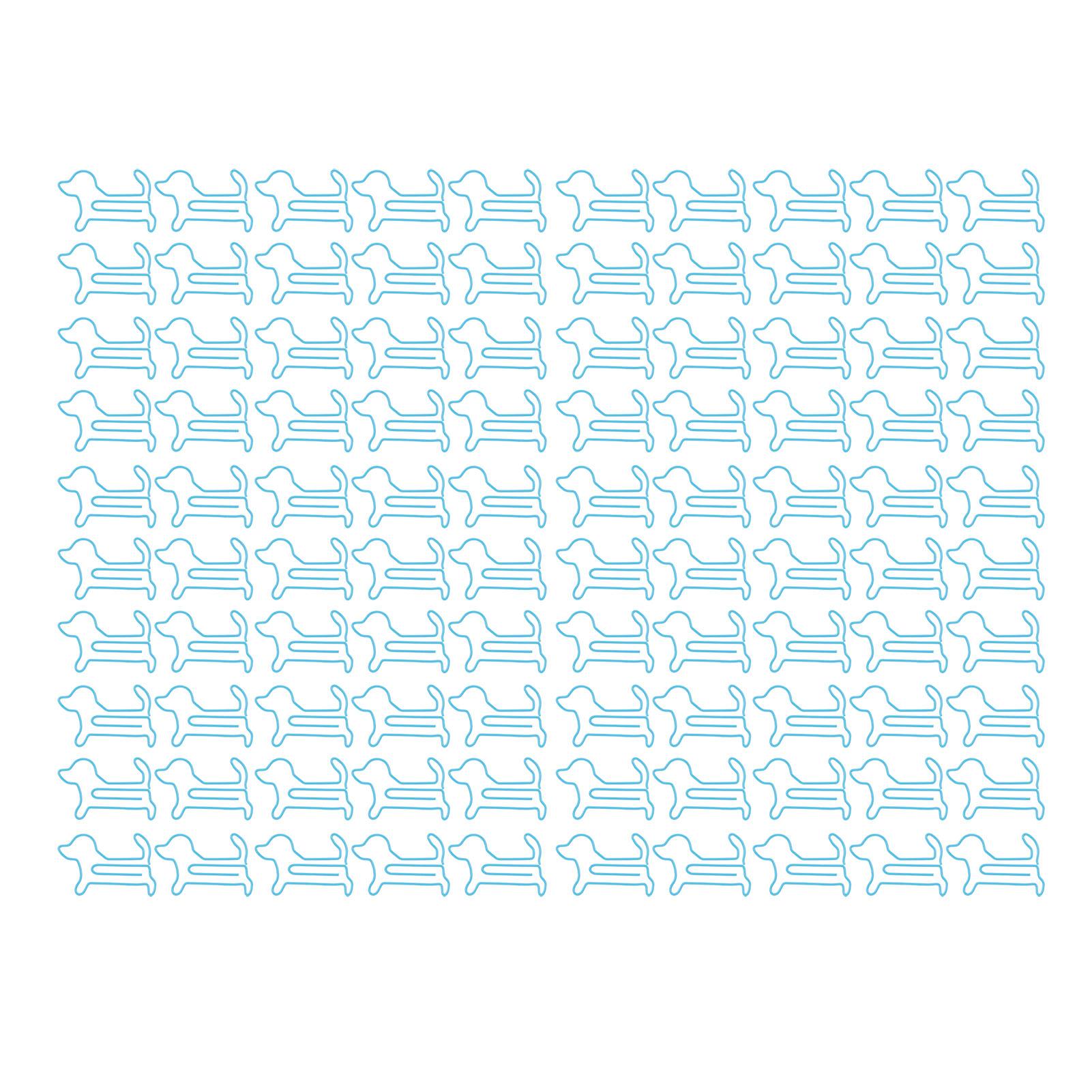 

100 шт. скрепок в форме собаки, противоскользящие, изысканные, милые, для школы, офиса Blue