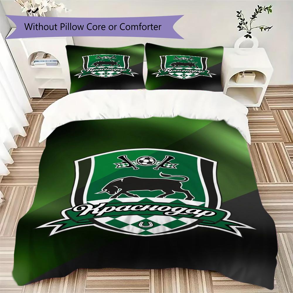 Fc Krasnodar Pattern Bedding uilt Set uilt Cover Pillowcase Home Decoration Birthday Gift (1*duvet cover + 2*pillowcase without core)