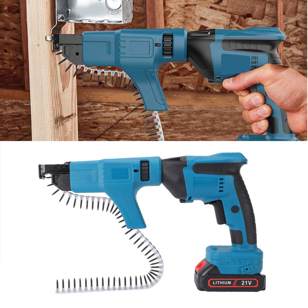 Cordless   Screwdriver Brushless Automatic Feed Chain Screw   Set with Storage Box 4.0Ah Battery