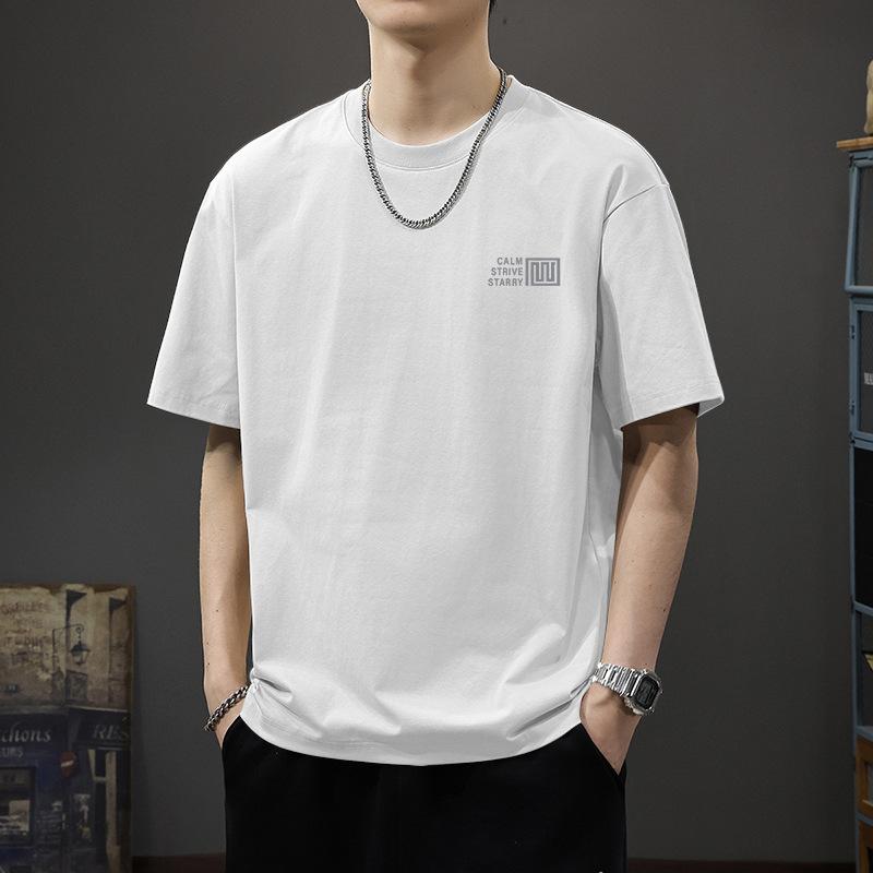 

Cotton Printed Short Sleeved T-shirt for Boys on Instagram Fashion Label Summer Trend Loose Half Sleeved T-shirt Round Neck S