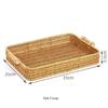 Handmade Woven Rattan Fruit Plate - Japanese Bread & Steamed Bun Basket with Double Ear Handles for Living Room Storage