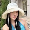 Big Brim Bucket Hat Women's Summer Thin Breathable Sunshade Hat Outdoor Travel Sunshade Sunscreen Hat Shows Small Face
