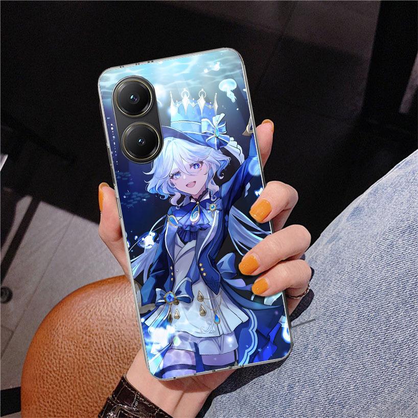Genshin Impact Furina Phnoe Case for Xiaomi Poco X5 X6 X7 Pro X4 Gt F7 Ultra M8 M7 Redmi 15C 15 13C 13 12C 12 Unique Cover Coque