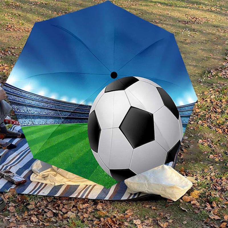 1PC Soccer Ball Umbrella-8-Rib Reinforced, Automatic Open, Lightweight & Durable, Fashion Accessory for Outdoor, H0362