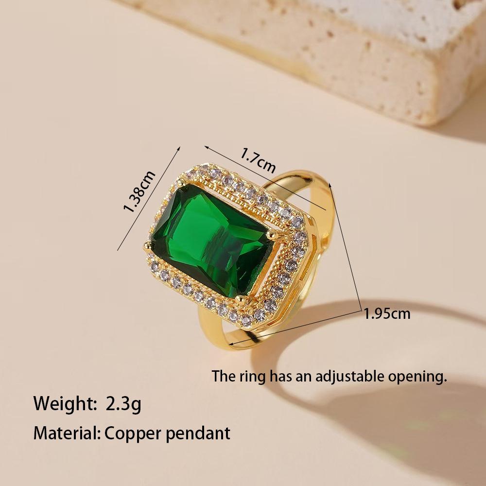 Micro-Inlaid Zircon Fashion Open Ring - Adjustable Luxury Index Finger Jewelry for Women
