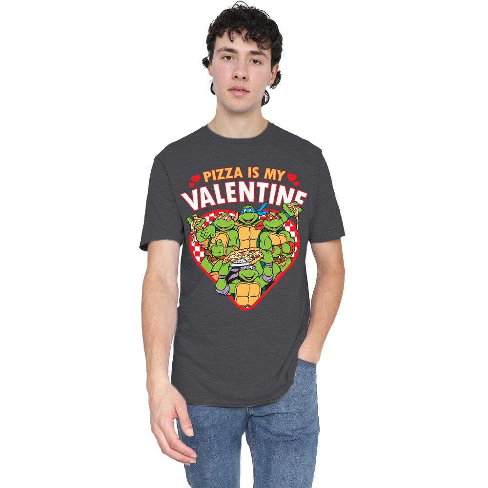 Teenage Mutant Ninja Turtles Unisex Adult Pizza Is My Valentine T-Shirt