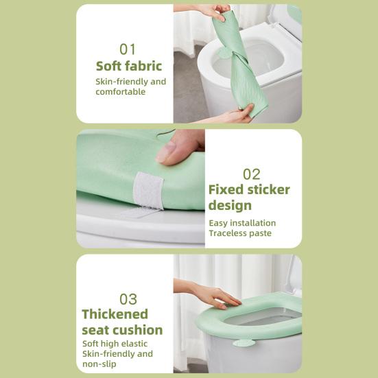 Coussin de Siège de Toilette Surface Douce au Toucher EVA Imperméable Tapis de Toilette Portable Lavable Conception avec Poignée Coussin de Siège de Toilette Hygiénique