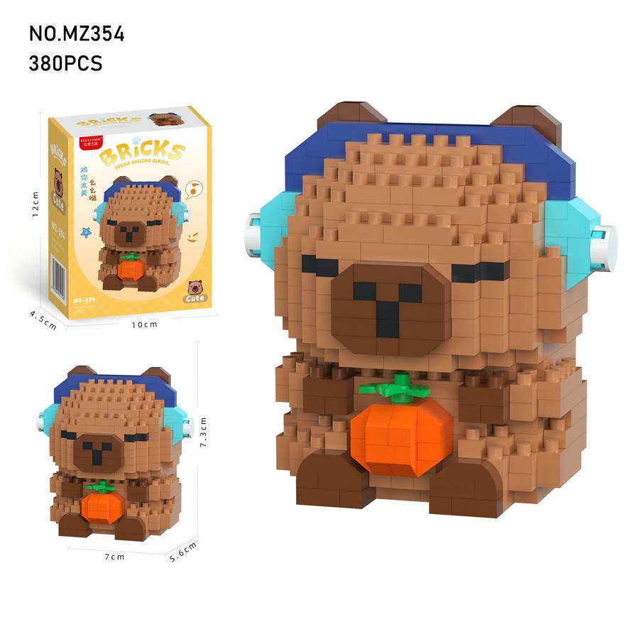 Miniso Capybara Puppe Spielzeug Mikropartikel Bausteine Lernspielzeug DIY Niedliche Cartoon Figur für Kinder Geburtstagsgeschenke