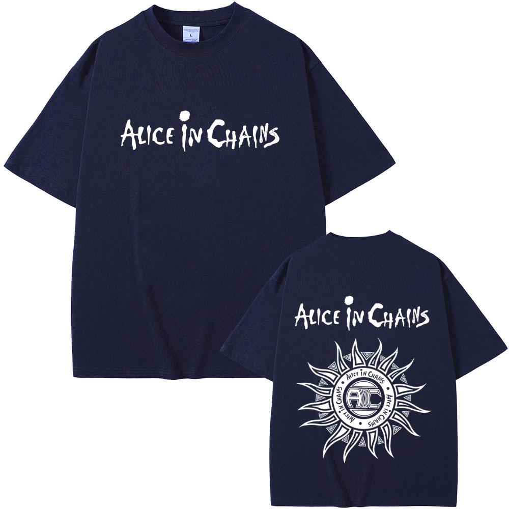 Rock Band Alice In Chains Tshirt Men Women Gothic Punk Cool Streetwear Male Fashion Vintage Oversized Soft Cotton Tshirt Tops