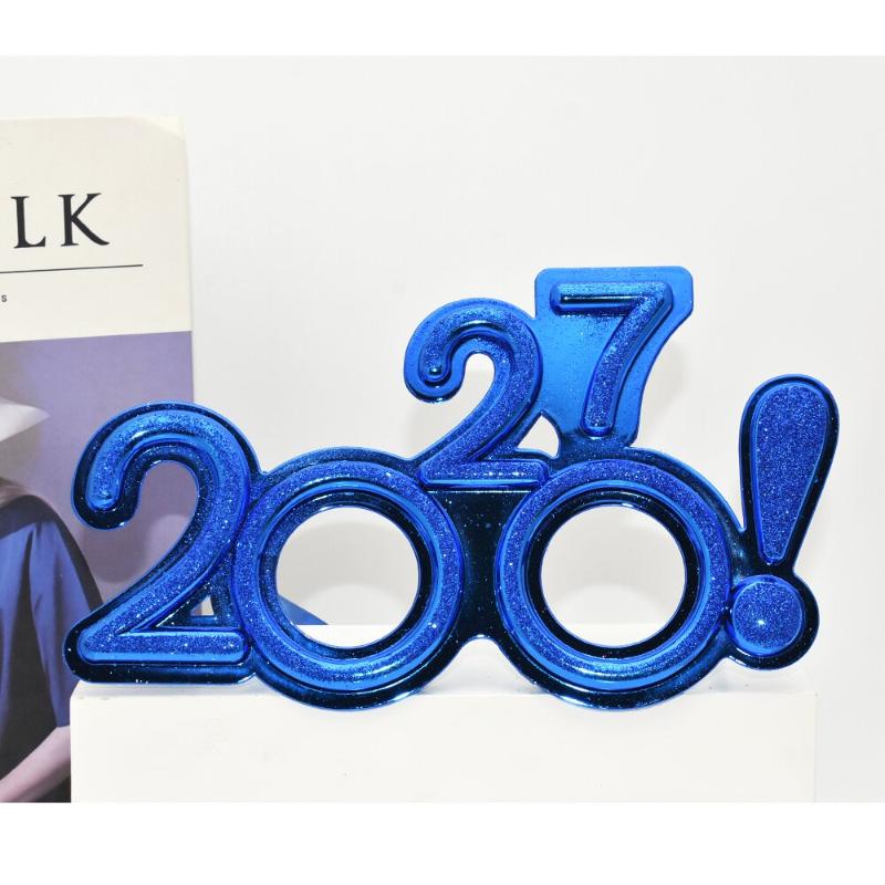 2027 Number Eyeglasses Happy New Year Glasses Diamond Glitter Sunglasses Cosplay Prop Xmas Party Decoration Funny Glasses